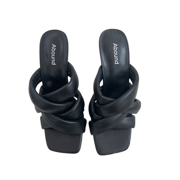 Abound Black Strappy Square Toe Heels - Picture 1 of 5